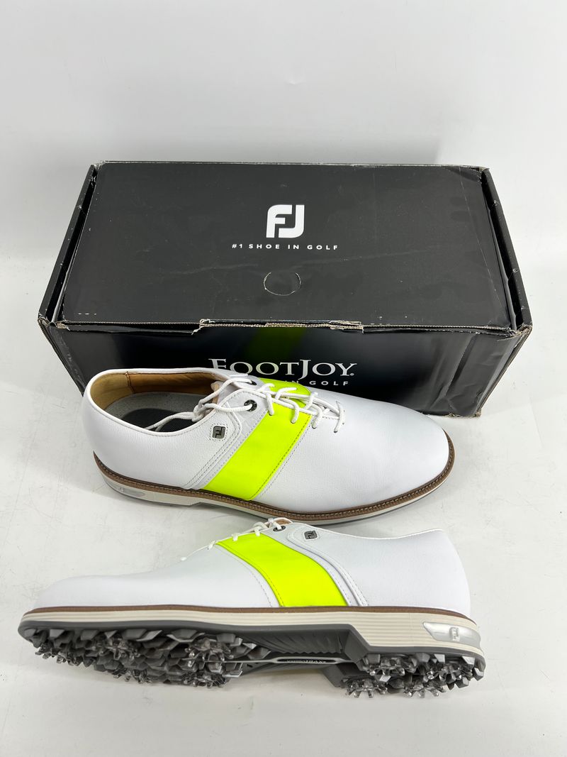 Footjoy Myjoys Premiere Series Custom Packard Golf Shoes White Neon Green 10 W