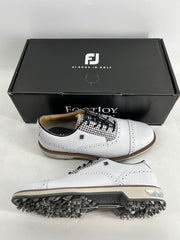 Footjoy Myjoys Premiere Series Packard Golf Shoes White Houndstooth 6 N