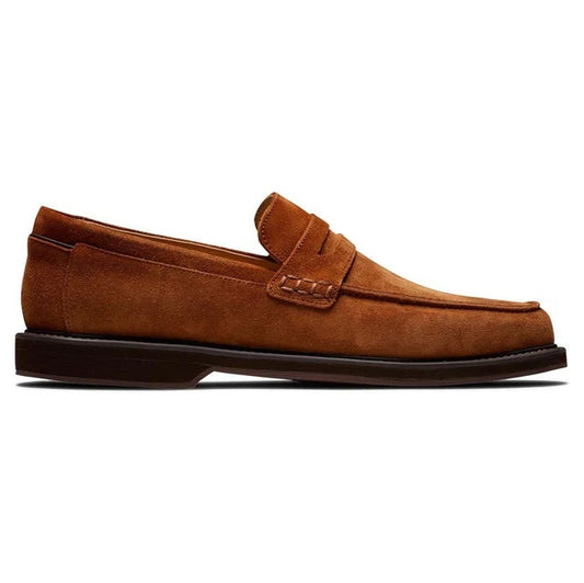 Footjoy Golf Shoes Suede Loafer 79075 Style 9.5 Medium Mens Brown