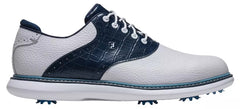 Footjoy Golf Shoes Traditions 57981 Style 9.5 Medium Mens White Navy Blue