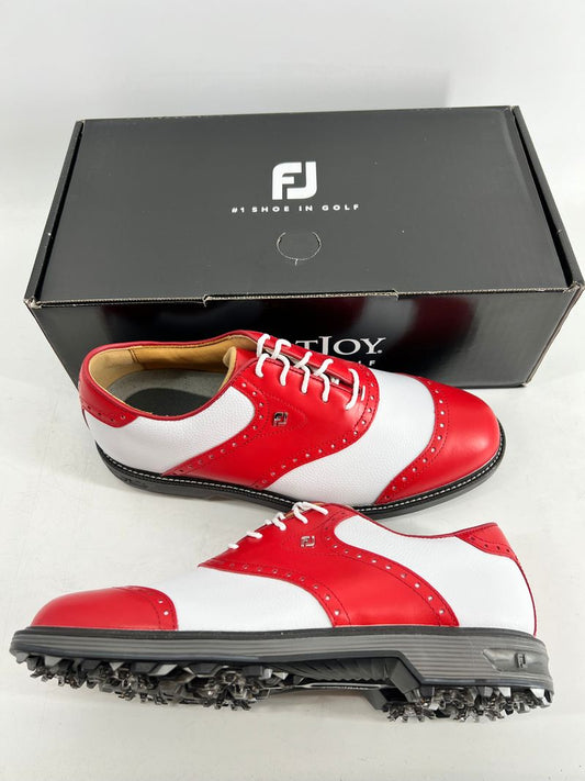 Footjoy Myjoys Premiere Series Wilcox Golf Shoes White Red 9 M