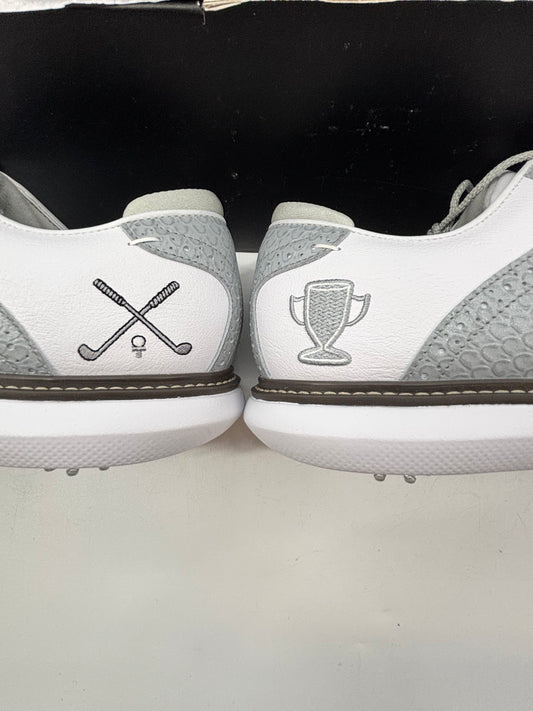 Footjoy Myjoys Traditions Series Golf Shoes White Grey Custom 10.5 Medium