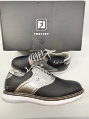 Footjoy Myjoys Traditions Series Golf Shoes Black Shiny Silver 12 Medium