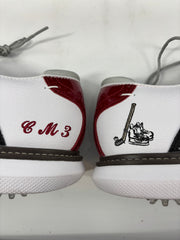 Footjoy Myjoys Traditions Series Golf Shoes White Black Red 10.5 M Hockey