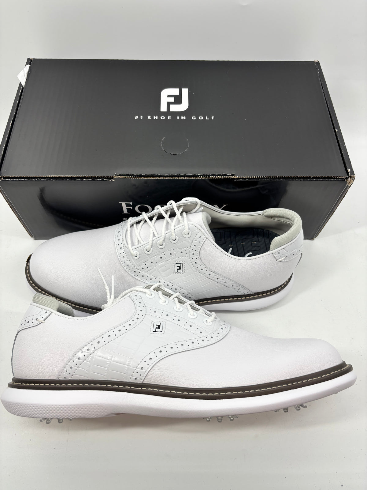 Footjoy Myjoys Traditions Series Golf Shoes White Gator Custom 11 Medium