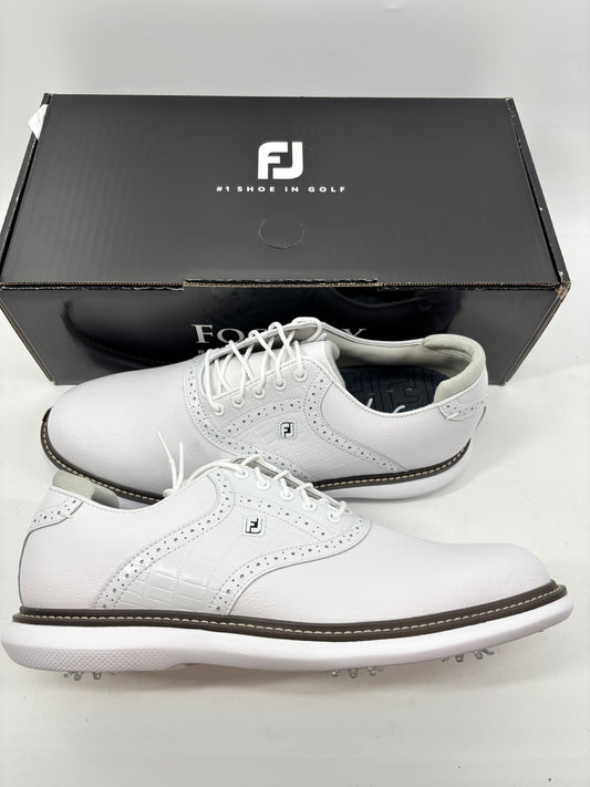 Footjoy Myjoys Traditions Series Golf Shoes White Gator Custom 11 Medium