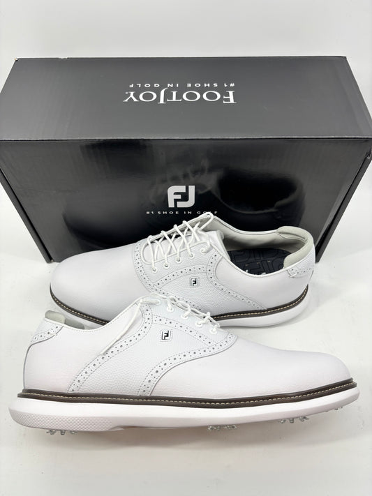Footjoy Myjoys Traditions Series Golf Shoes White Grey Custom 9.5 Medium