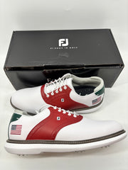 Footjoy Myjoys Traditions Series Golf Shoes White USA Custom 11.5M 11.5W