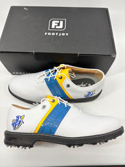 Footjoy Myjoys Premiere Custom Packard Golf Shoes White Blue Yellow 10 M