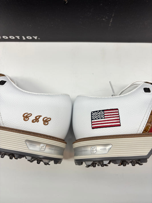 Footjoy Myjoys Premiere Custom Packard Golf Shoes White Custom USA 10 Medium