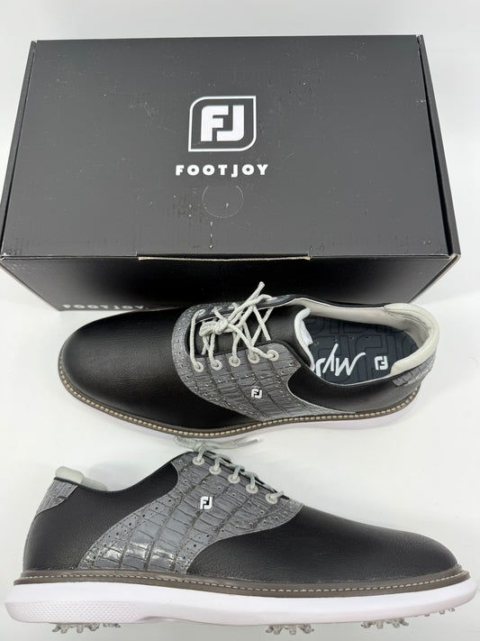 Footjoy Myjoys Traditions Series Golf Shoes Black Gray Alligator 11 Medium