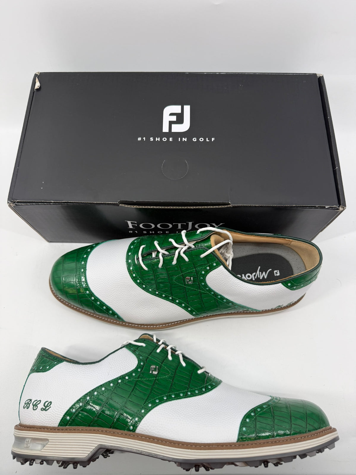 Footjoy Myjoys Premiere Series Wilcox Golf Shoes White Green BCL  14 Medium