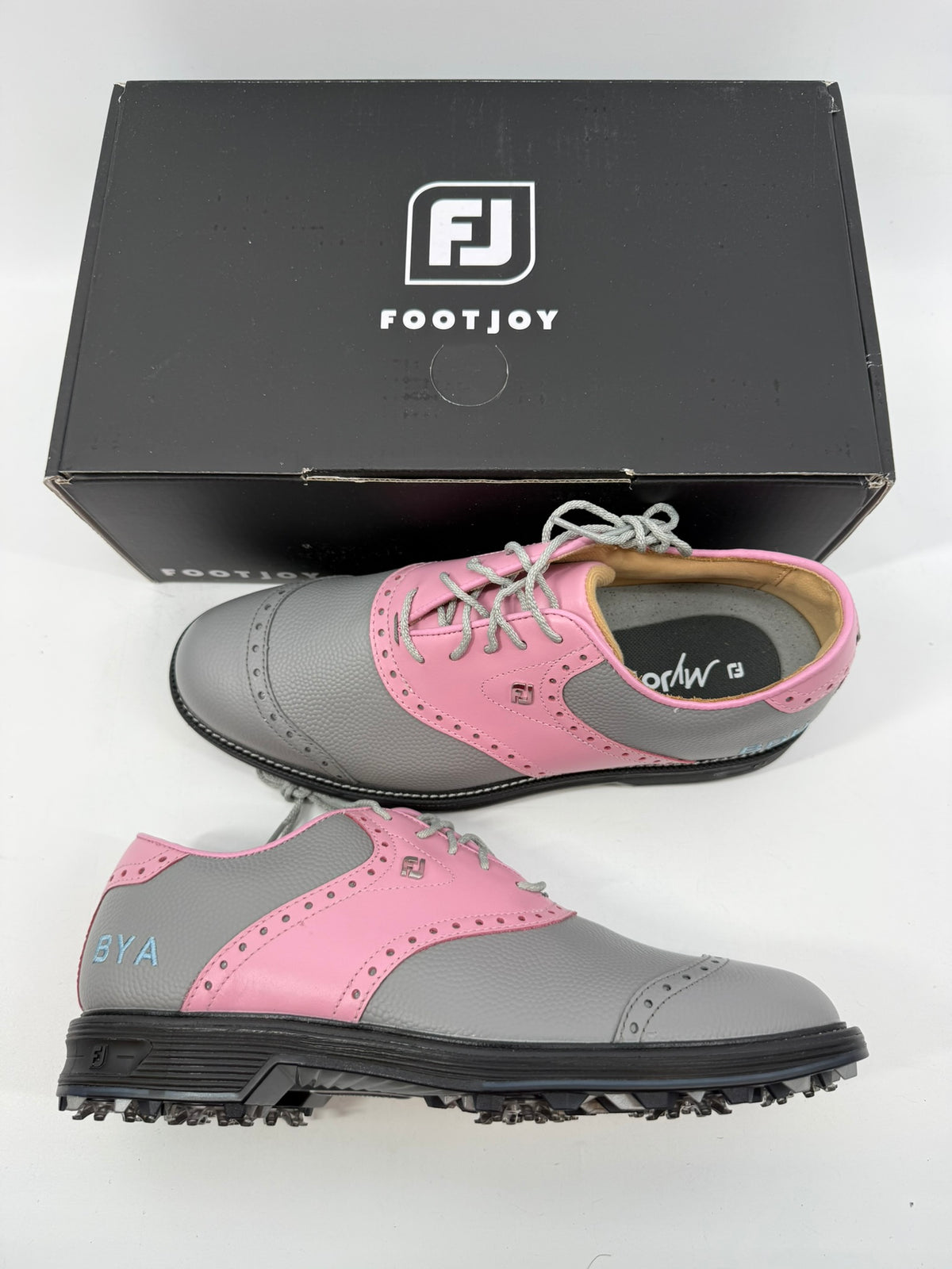 Footjoy Myjoys Premiere Series Wilcox Golf Shoes Grey Pink BYA BDU 8 Medium