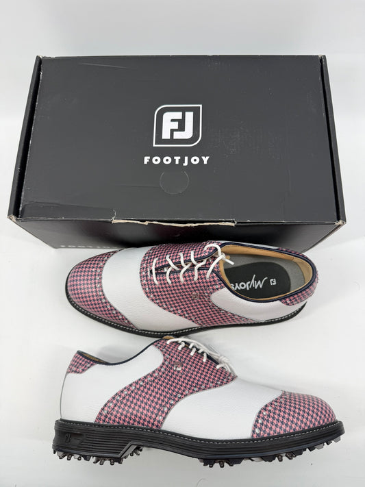 Footjoy Myjoys Premiere Series Wilcox Golf Shoes Pink Houndstooth 8.5 Wide