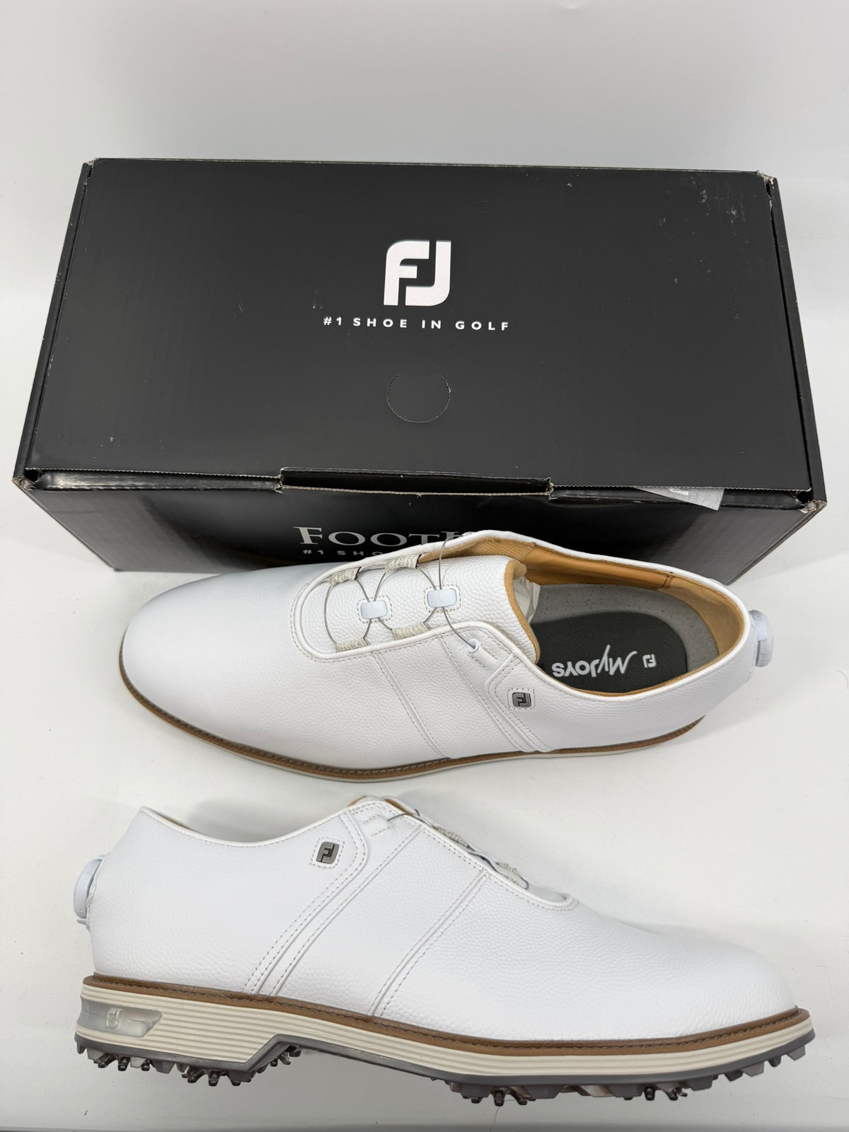 Footjoy Myjoys Premiere Series BOA Packard Spiked Golf Shoes White 13 Medium