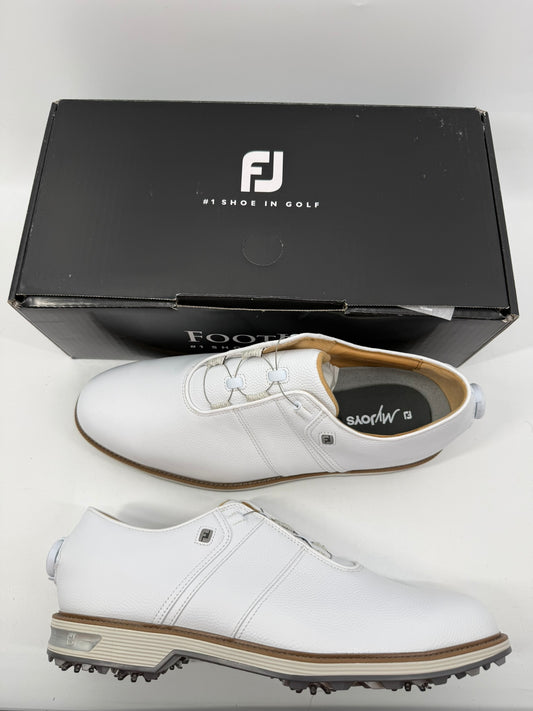 Footjoy Myjoys Premiere Series BOA Packard Spiked Golf Shoes White 13 Medium