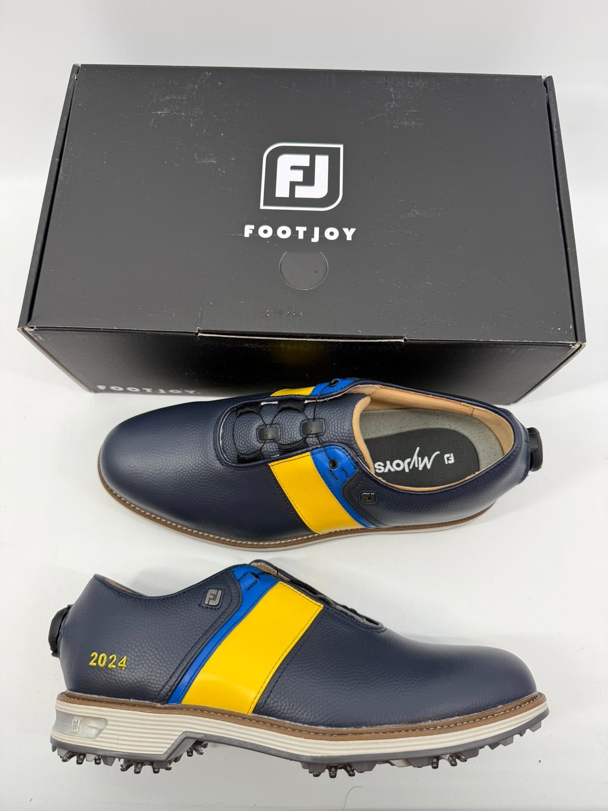 Footjoy Myjoys Premiere Series BOA Packard Spiked Golf Shoes Navy 2024 8.5 Wide