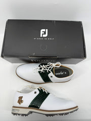 Footjoy Myjoys Premiere Series Custom Packard Golf Shoes White Green Bear 9.5 M