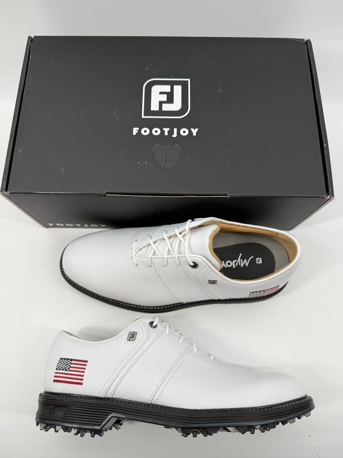 Footjoy Myjoys Premiere Series Custom Packard Golf Shoes White USA 9.5 Medium