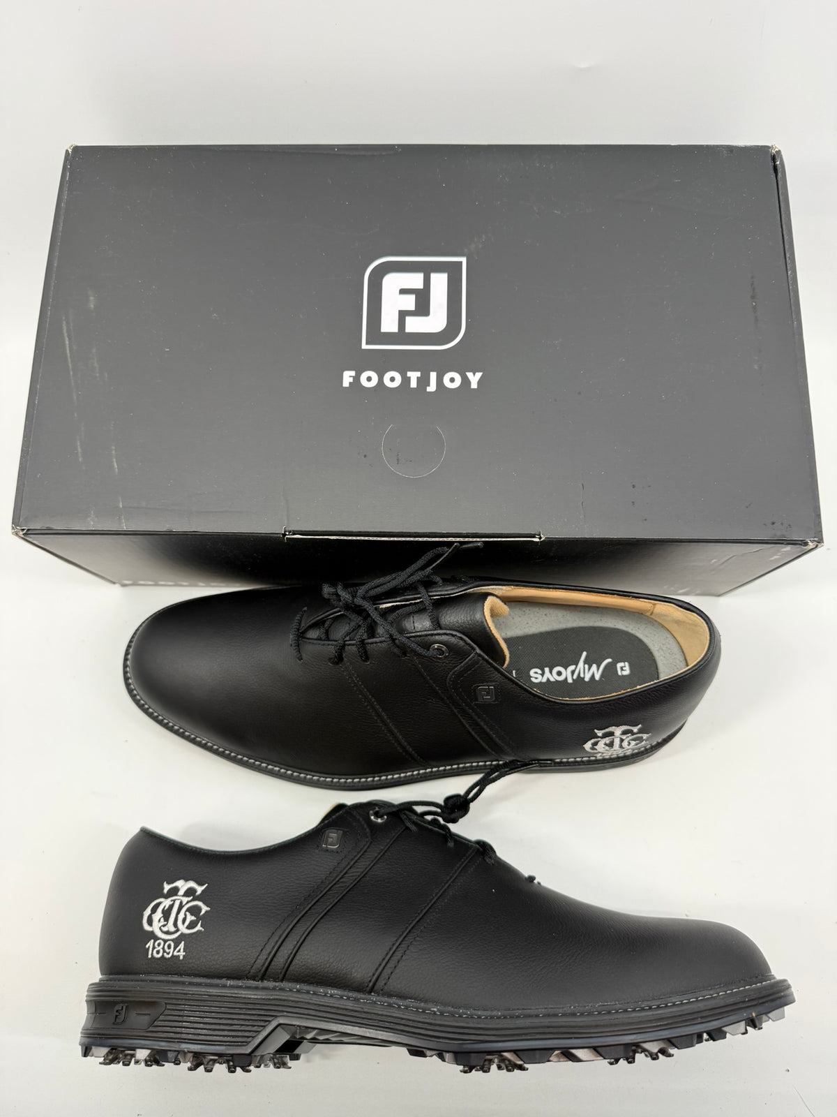 Footjoy Myjoys Premiere Series Packard Golf Shoes Custom Black CCC 13 Medium