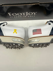 Footjoy Myjoys Premiere Series Packard Golf Shoes White USA Yellow Ribbon 6 Med