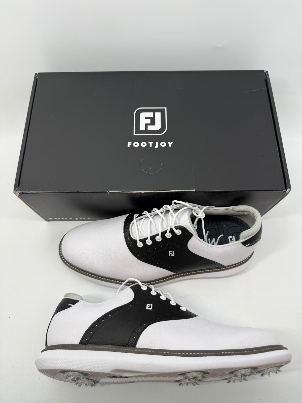 Footjoy Myjoys Traditions Golf Shoes Custom White Black 12 Wide