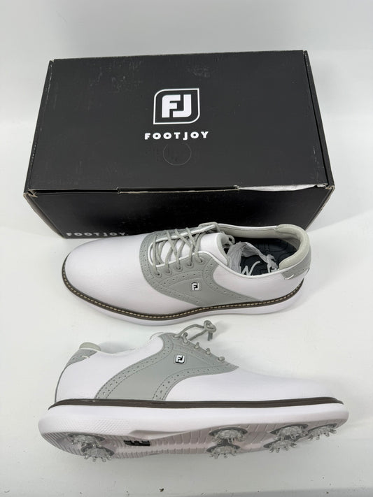 Footjoy Myjoys Traditions Golf Shoes Custom White Gray 7.5 Medium