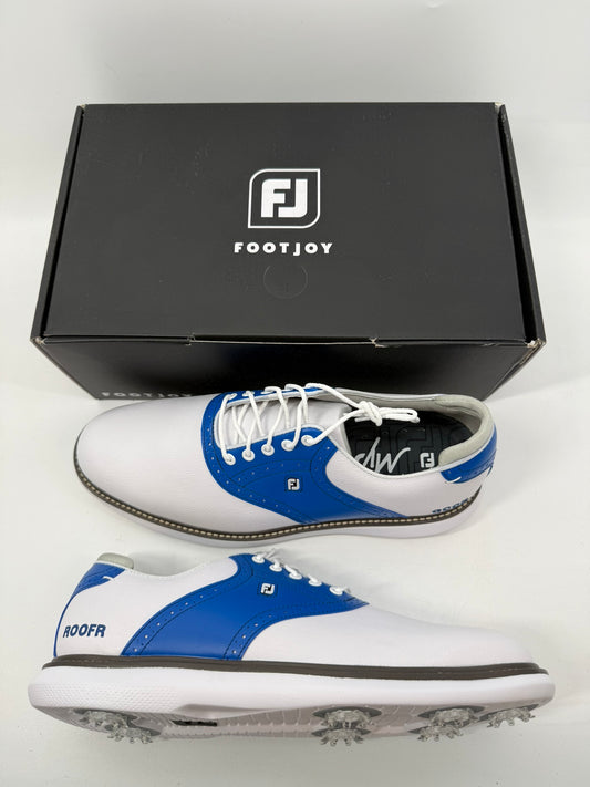 Footjoy Myjoys Traditions Golf Shoes Custom White Blue GCCR ROOFR 11 Medium