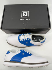 Footjoy Myjoys Traditions Golf Shoes Custom White Blue 9.5 Wide