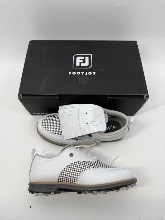 Footjoy Myjoys Premiere Series Issette Golf Shoes Womens White Plaid 6 Wide