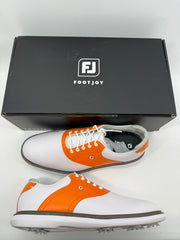 Footjoy Myjoys Traditions Golf Shoes Custom White Orange 13 Medium