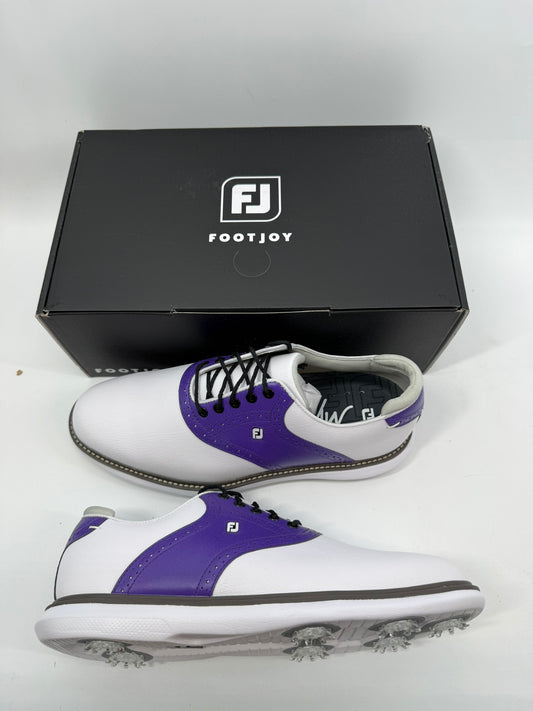 Footjoy Myjoys Traditions Golf Shoes Custom White Purple 10 Wide