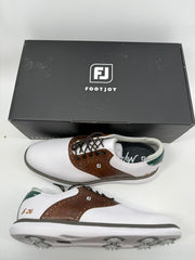 Footjoy Myjoys Traditions Golf Shoes Custom White Tan Green JK 13 Medium