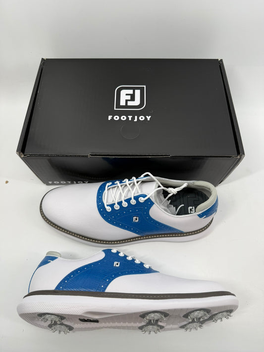 Footjoy Myjoys Traditions Golf Shoes Custom White Blue 9.5 Medium