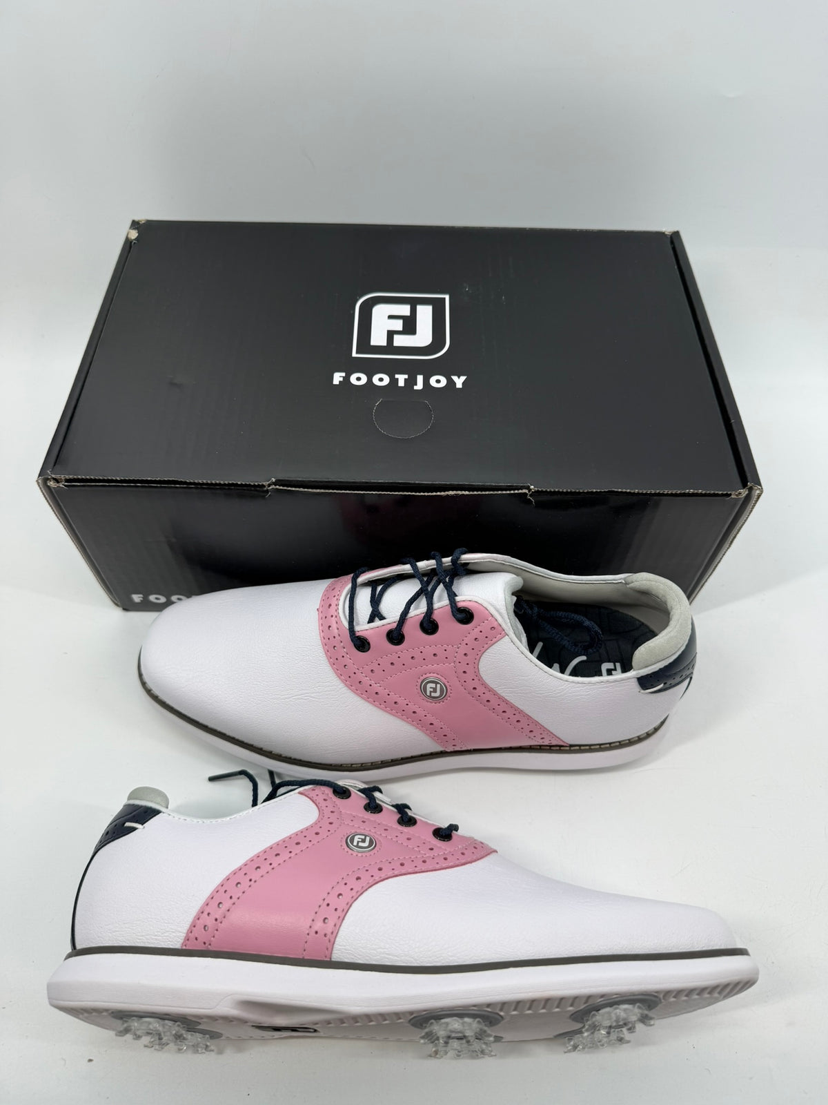Footjoy Myjoys Traditions Series Golf Shoes Womens White Pink Purple 9 Wide