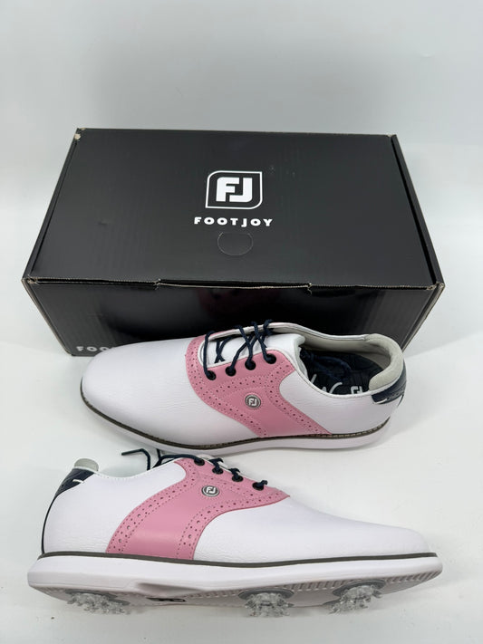 Footjoy Myjoys Traditions Series Golf Shoes Womens White Pink Purple 9 Wide