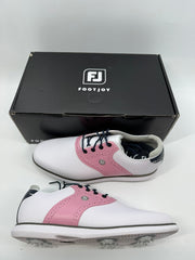 Footjoy Myjoys Traditions Series Golf Shoes Womens White Pink Purple 9 Wide