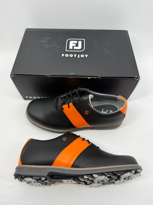 Footjoy Myjoys Premiere Series Saddle Golf Shoes Womens Black Orange 8 Wide