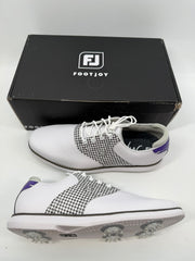 Footjoy Myjoys Traditions Series Golf Shoes Womens White Houndstooth 8.5 Medium
