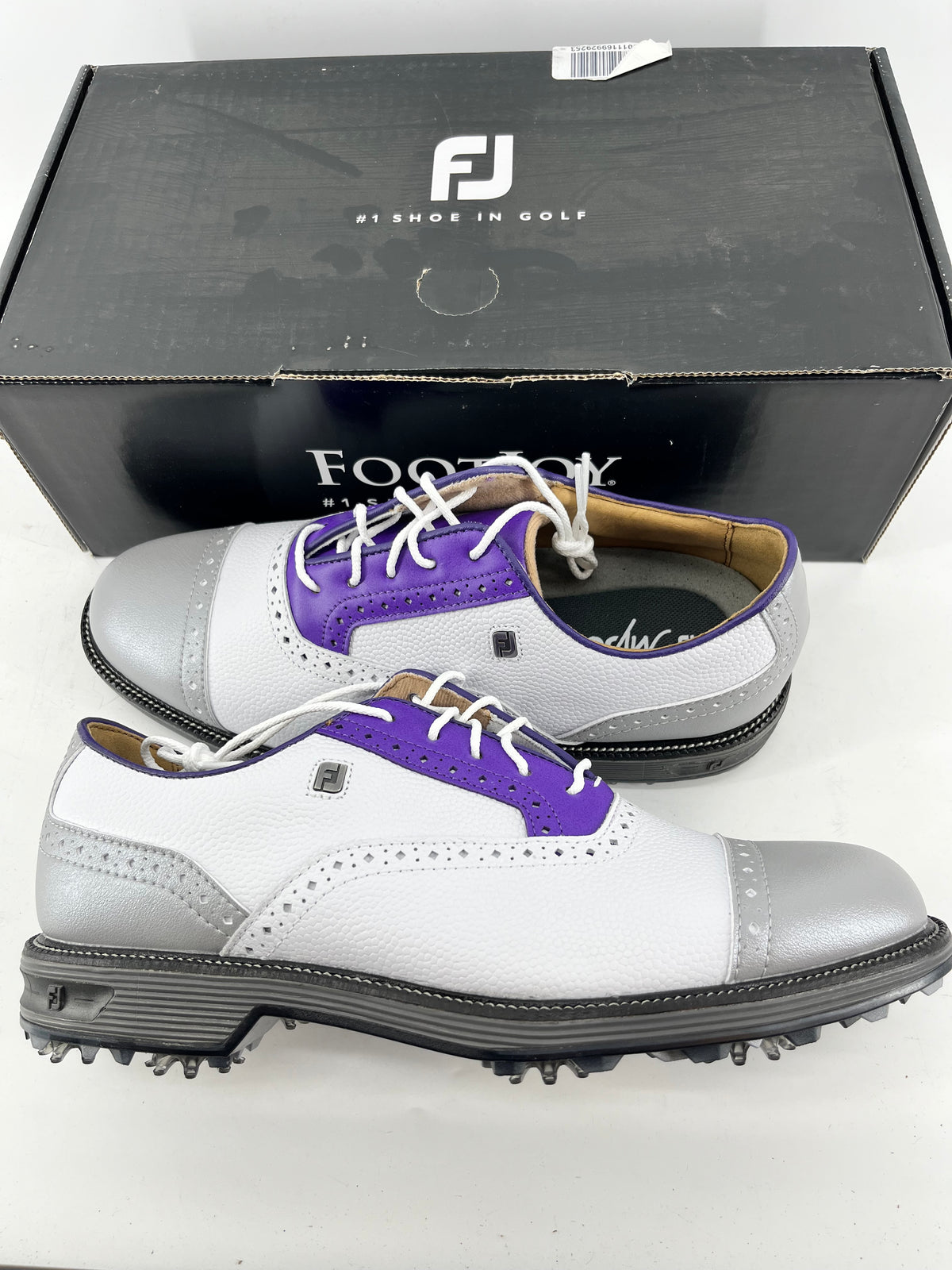 Footjoy Myjoys Premiere Series Tarlow Golf Shoes White Gray Purple 8.5 M Custom