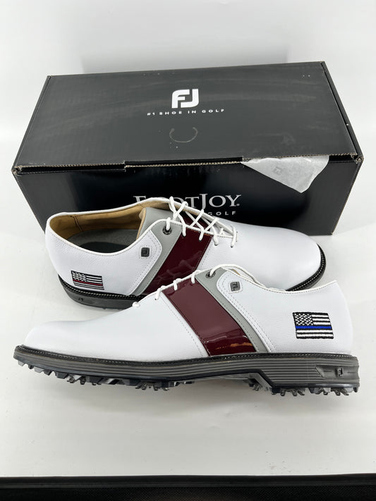 Footjoy Myjoys Premiere Series Packard Golf Shoes White USA FF Police 11 N