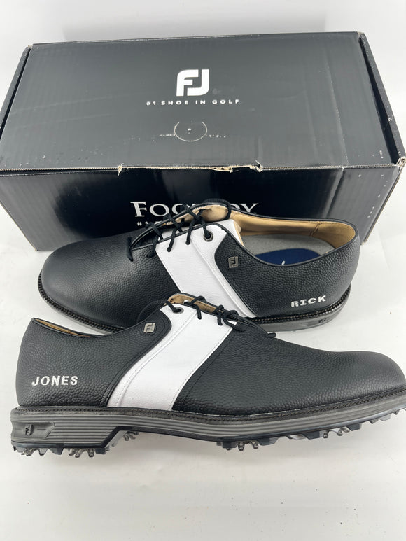 Footjoy Myjoys Premiere Series Packard Golf Shoes Black White 11 M Rick Jones
