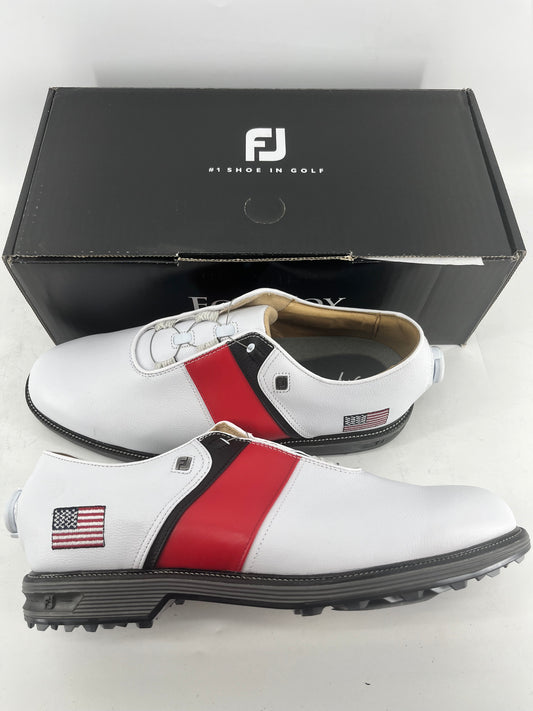 Footjoy Myjoys Premiere Series BOA Packard Spikeless Golf Shoes USA Flag 11.5 W