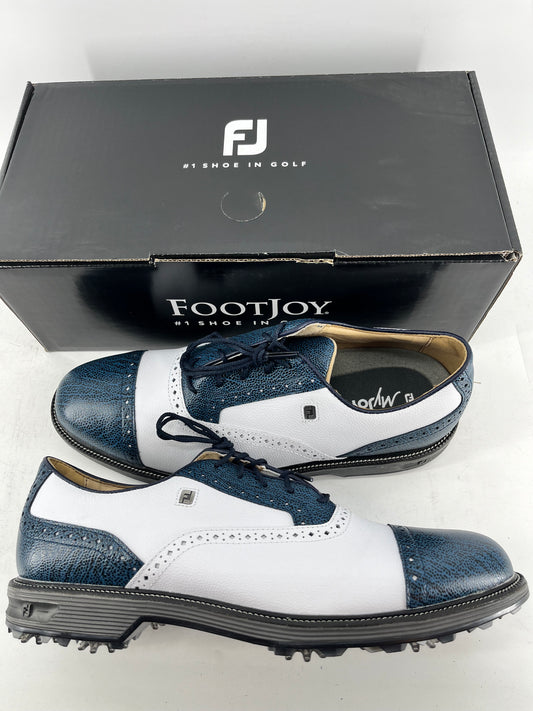 Footjoy Myjoys Premiere Series Tarlow Golf Shoes Custom White Blue 11.5 Narrow