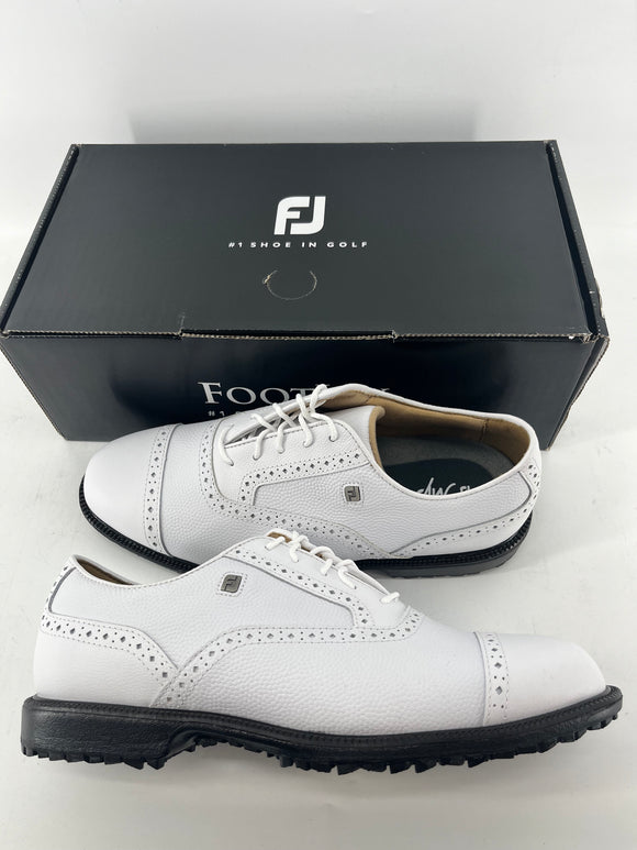 Footjoy Myjoys Premiere Series Tarlow Spikeless Golf Shoes White Teaching 8.5 XW