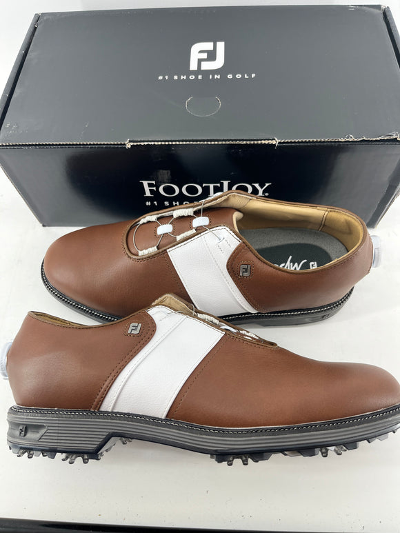 Footjoy Myjoys Premiere Series BOA Packard Golf Shoes Brown White Custom 10 Wide