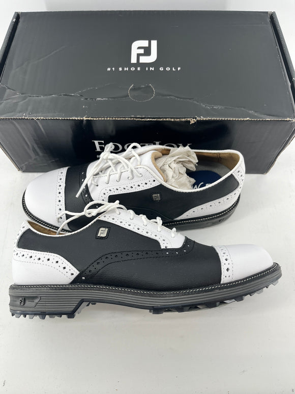 Footjoy Myjoys Premiere Series Tarlow Spikeless Golf Shoes White Black 7.5 M