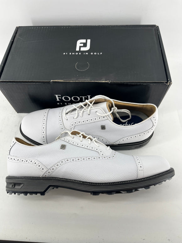 Footjoy Myjoys Premiere Series Tarlow Spikeless Golf Shoes White 12.5 Narrow
