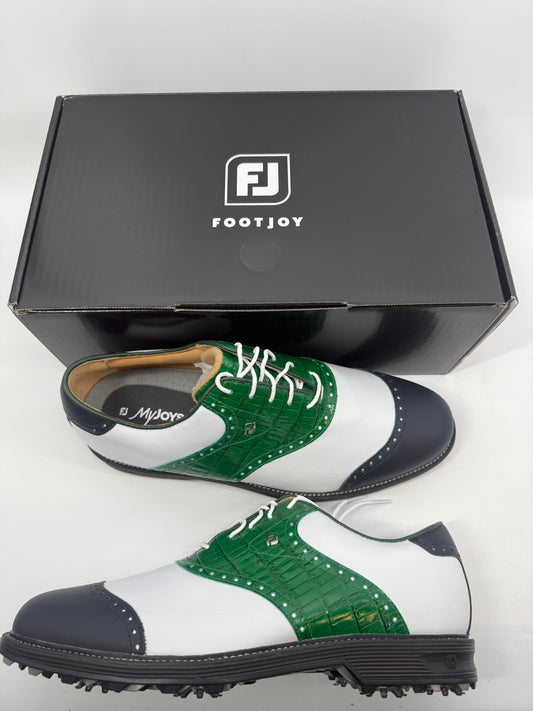 Footjoy Myjoys Traditions Golf Shoes Custom White Green Black 12.5 W