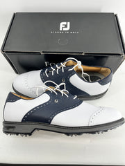 Footjoy Myjoys Premiere Series Packard Golf Shoes White Blue Pebble 13 Medium M